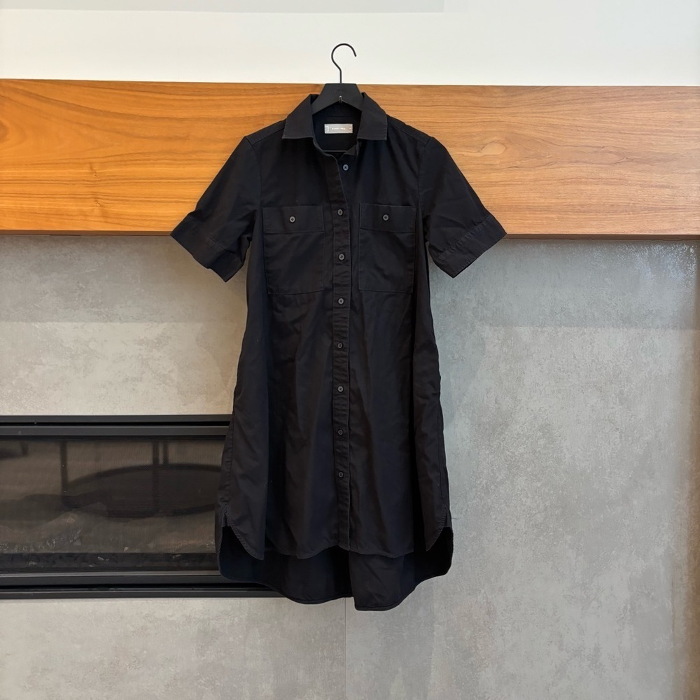 Everlane The Modern Utility Shirtdress In Black, Size XS